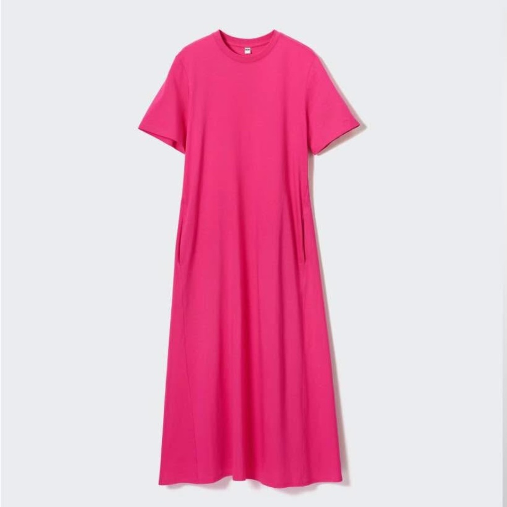 UNIQLO Cotton Short-Sleeve Maxi Dress